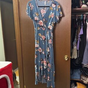 Universal Thread Blue Floral Wrap Dress